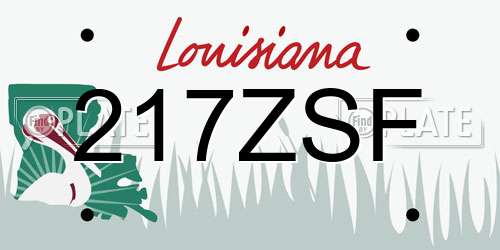 217ZSF Louisiana License Plate