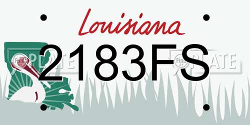 2183FS Louisiana License Plate