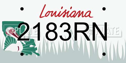 2183RN Louisiana License Plate