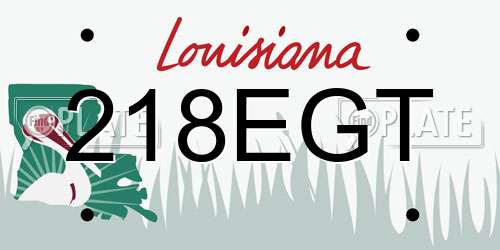 218EGT Louisiana License Plate