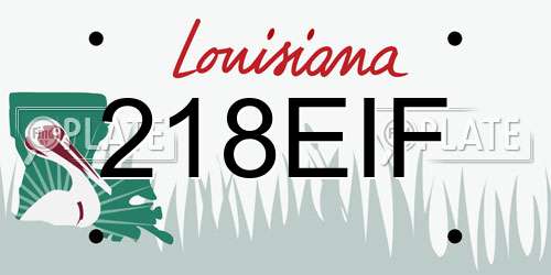 218EIF Louisiana License Plate