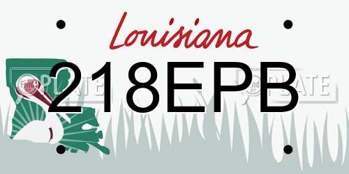 218EPB Louisiana License Plate