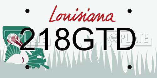 218GTD Louisiana License Plate