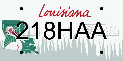 218HAA Louisiana License Plate