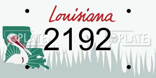 2192 Louisiana License Plate