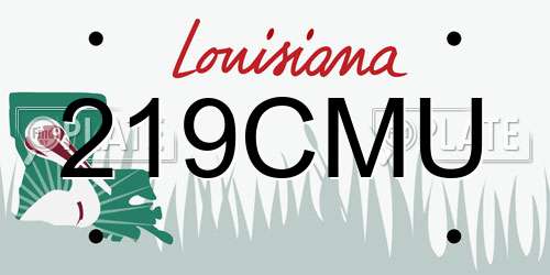 219CMU Louisiana License Plate