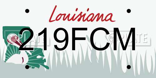 219FCM Louisiana License Plate