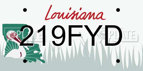 219FYD Louisiana License Plate