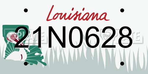 21N0628 Louisiana License Plate