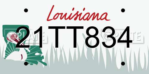 21TT834 Louisiana License Plate