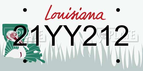 21YY212 Louisiana License Plate