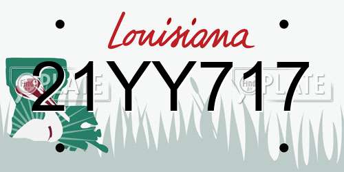 21YY717 Louisiana License Plate