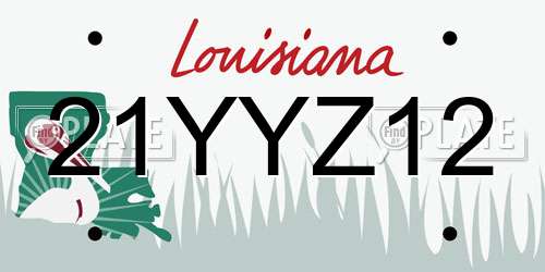 21YYZ12 Louisiana License Plate