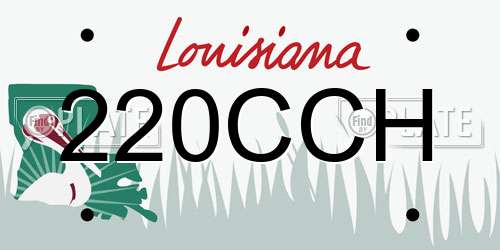 220CCH Louisiana License Plate