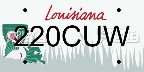 220CUW Louisiana License Plate