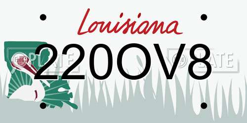 220OV8 Louisiana License Plate