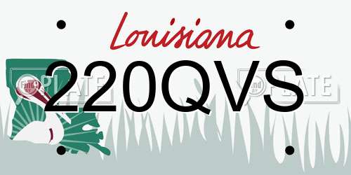 220QVS Louisiana License Plate