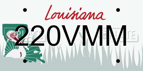 220VMM Louisiana License Plate