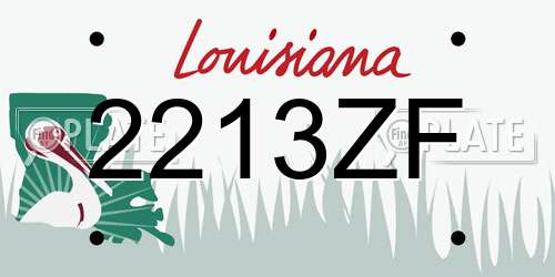 2213ZF Louisiana License Plate
