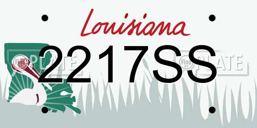 2217SS Louisiana License Plate