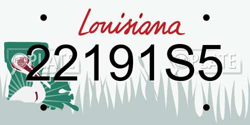 22191S5 Louisiana License Plate