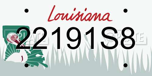 22191S8 Louisiana License Plate