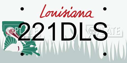 221DLS Louisiana License Plate