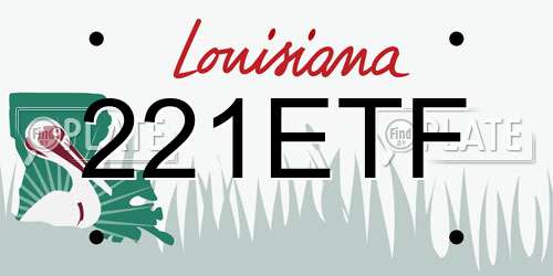 221ETF Louisiana License Plate