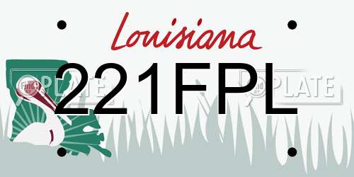 221FPL Louisiana License Plate