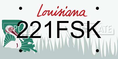 221FSK Louisiana License Plate
