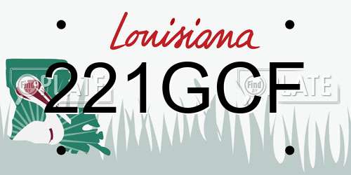 221GCF Louisiana License Plate