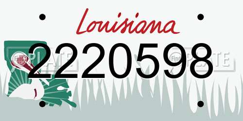2220598 Louisiana License Plate