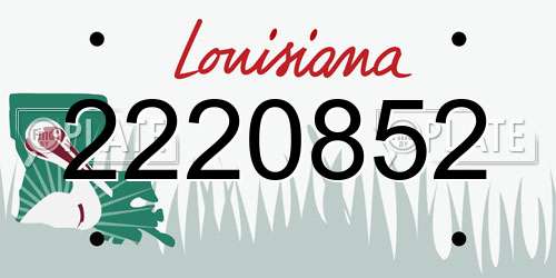 2220852 Louisiana License Plate