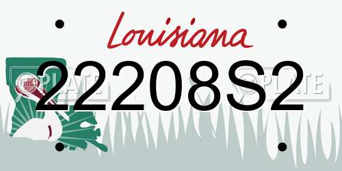 22208S2 Louisiana License Plate