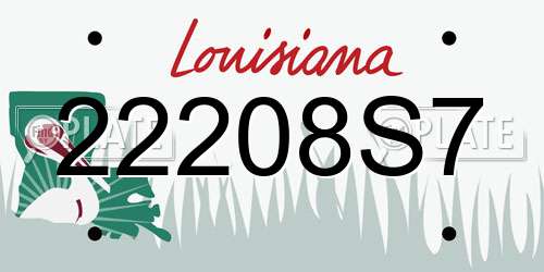 22208S7 Louisiana License Plate