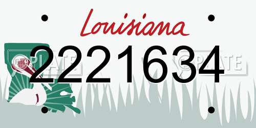 2221634 Louisiana License Plate
