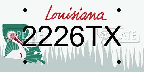 2226TX Louisiana License Plate