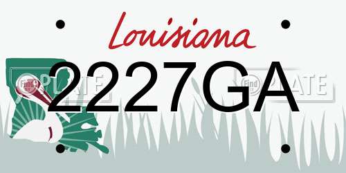 2227GA Louisiana License Plate