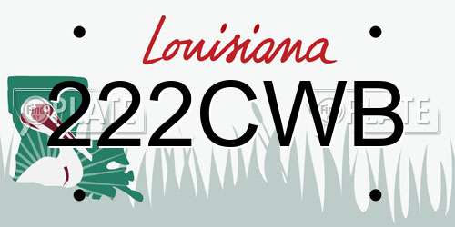 222CWB Louisiana License Plate