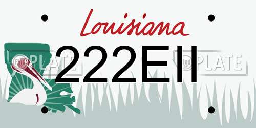 222EII Louisiana License Plate