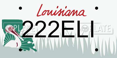 222ELI Louisiana License Plate