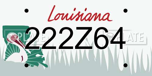 222Z64 Louisiana License Plate
