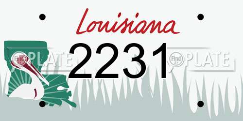 2231 Louisiana License Plate