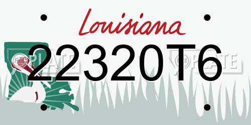 22320T6 Louisiana License Plate