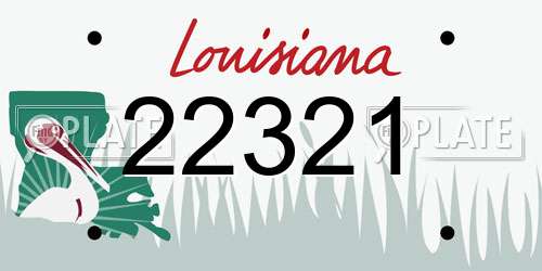 22321 Louisiana License Plate