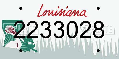 2233028 Louisiana License Plate