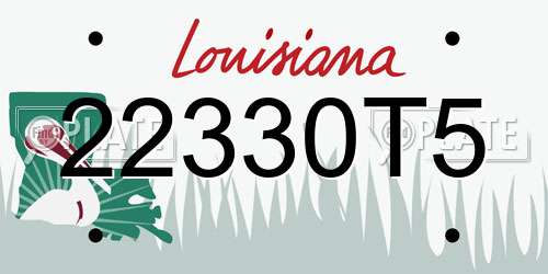 22330T5 Louisiana License Plate