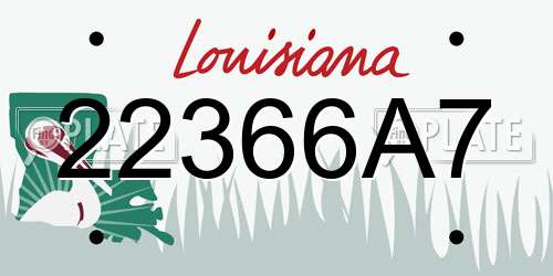 22366A7 Louisiana License Plate