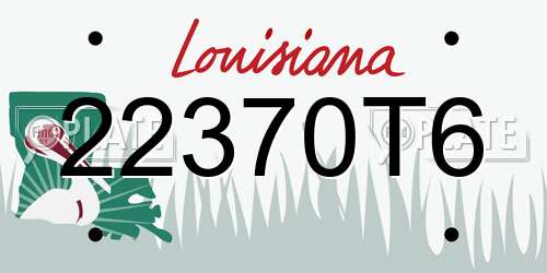 22370T6 Louisiana License Plate