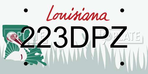 223DPZ Louisiana License Plate